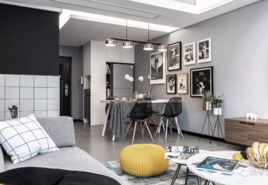 100㎡三室兩廳，頭一次見(jiàn)冰箱放玄關(guān)，灰白臥室太好看了！